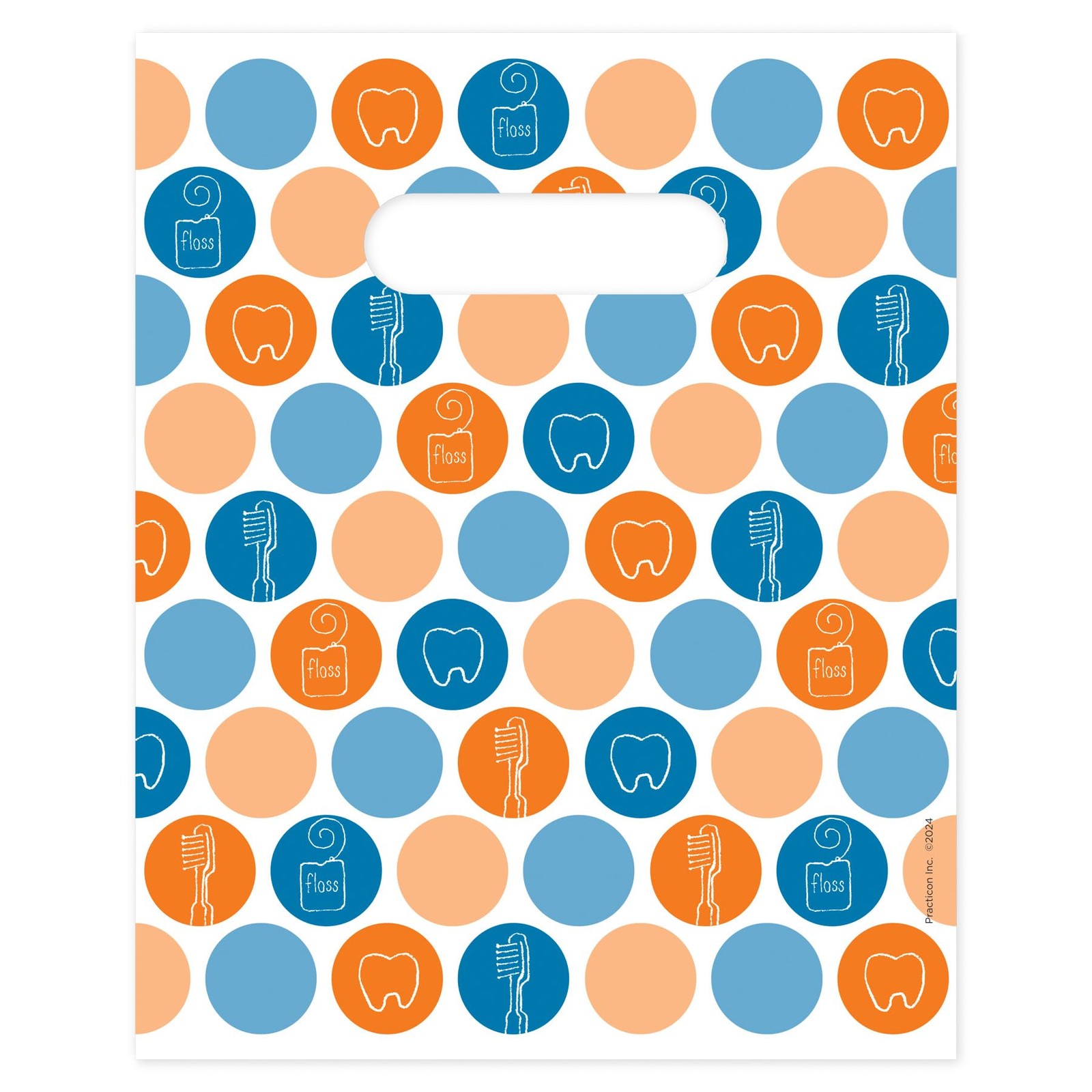 Dental Dots Giveaway Bags, 8″ x 10″, 100 Pack x 10″