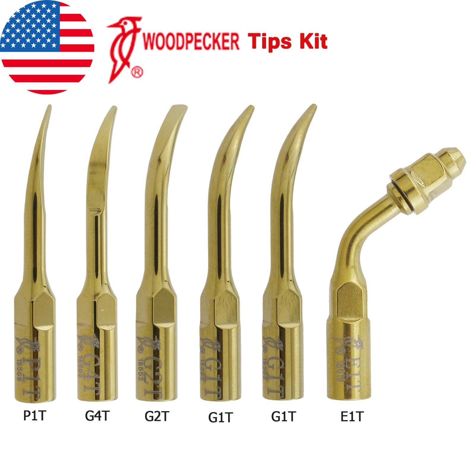 Woodpecker DTE Dental Ultrasonic Scaler Piezo Handpiece HW-5L HD-7L Tips G1 GD1