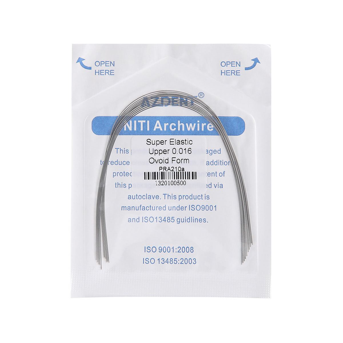 AZDENT Dental Orthodontic Arch Wire Super Elastic Niti Ovoid Form Round All Size
