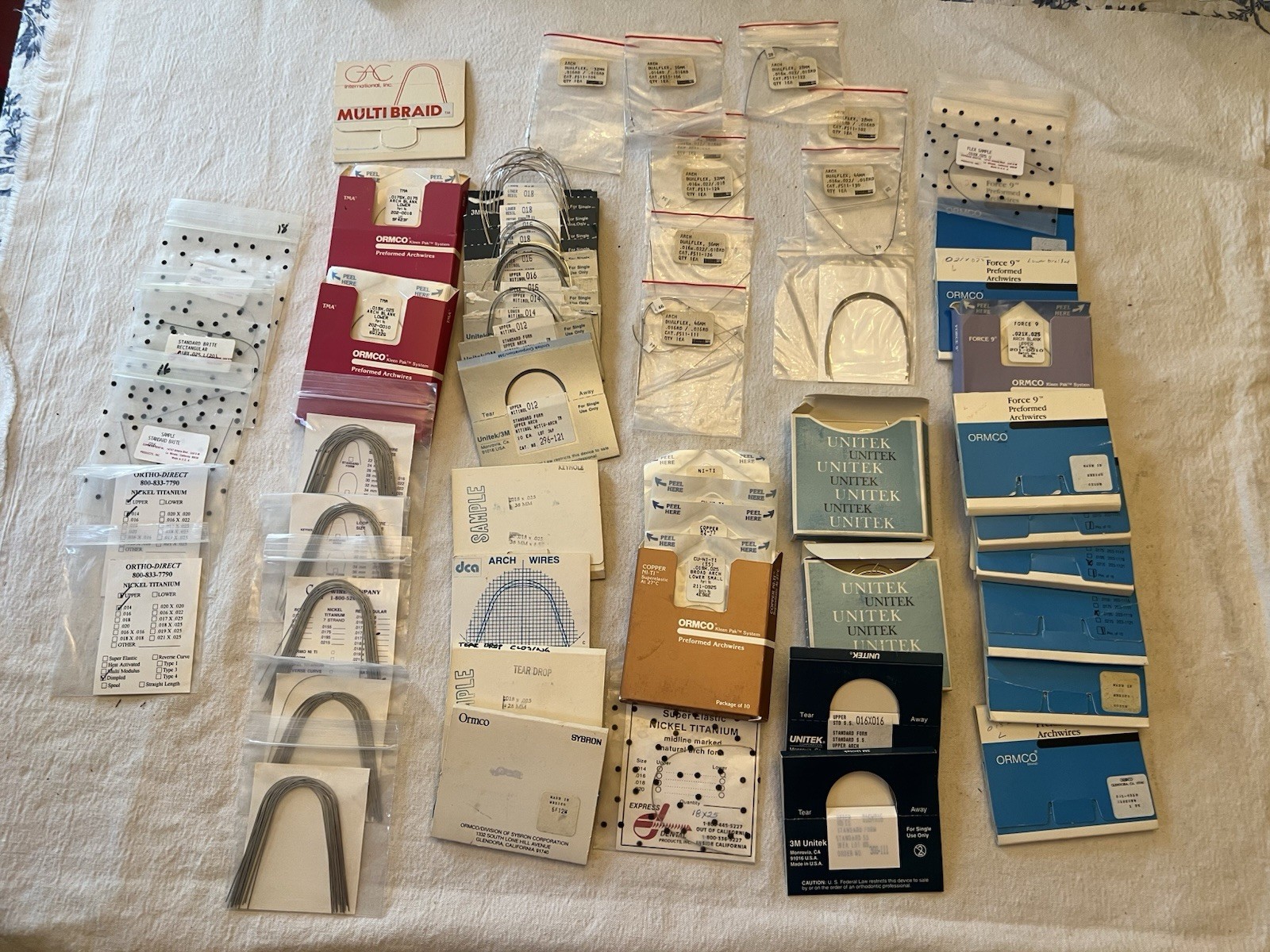 Ortho Archwires Lot Ormco 3M Unitek GAC NiTi SS Mixed Sizes 100+ Packs VTG