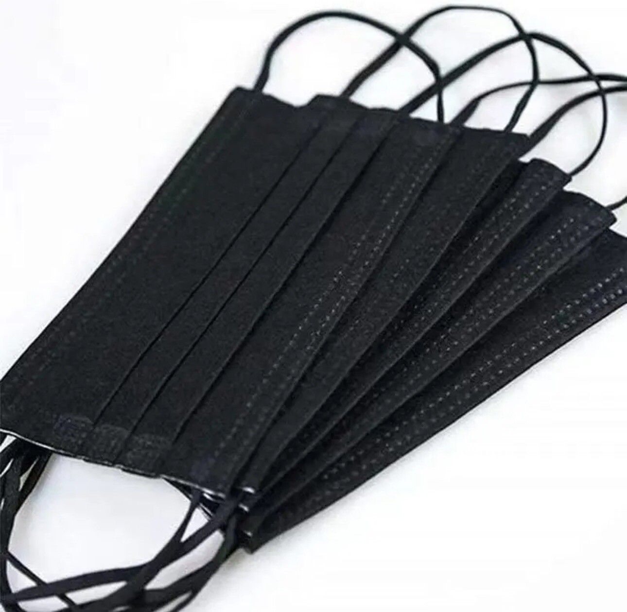 [50 Pcs]For Kids Children Black 3-Ply Disposable Face Mask Earloop Mouth Cover