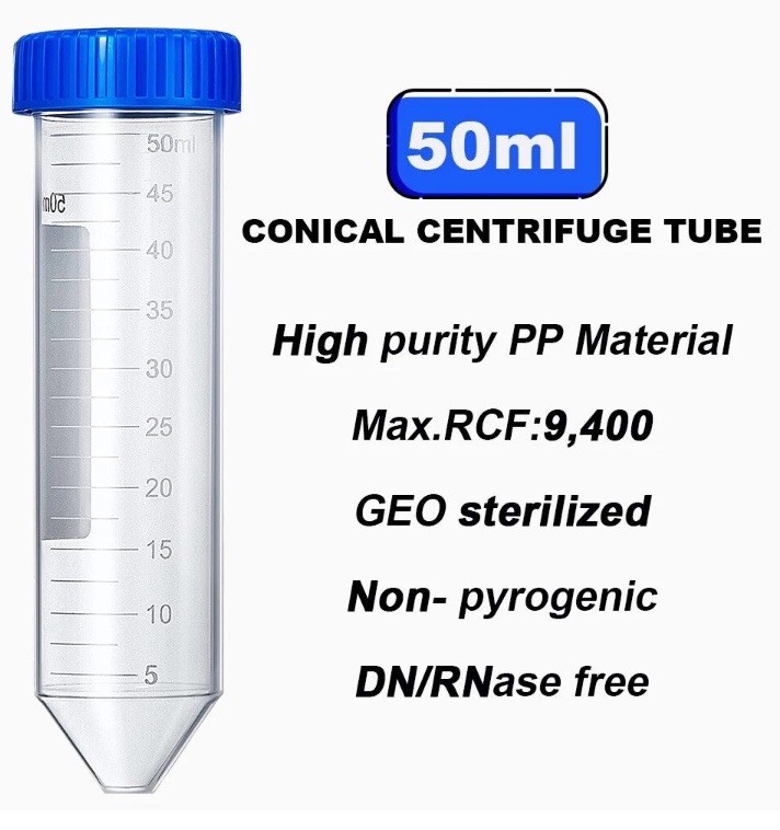 5 pcs 50ml Centrifuge Tubes w/ Screw Cap Conical Plastic Test Tubes Lab Tube