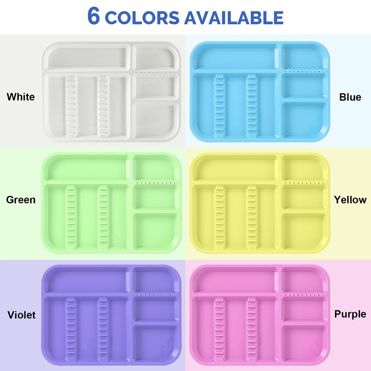 Dental Medical Autoclavable Plastic Trays Instrument Divided Separate Setup Tray