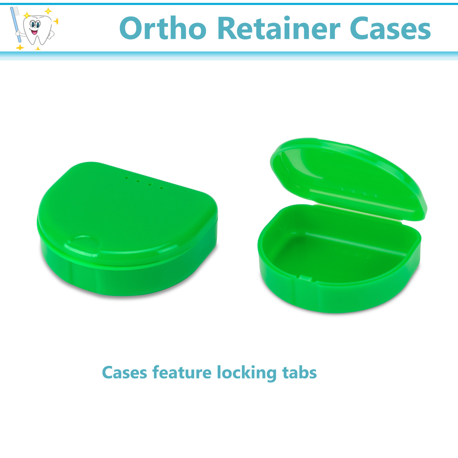 Dental Retainer Box Orthodontic Appliance Guard Snap closure, Up to 200/Case