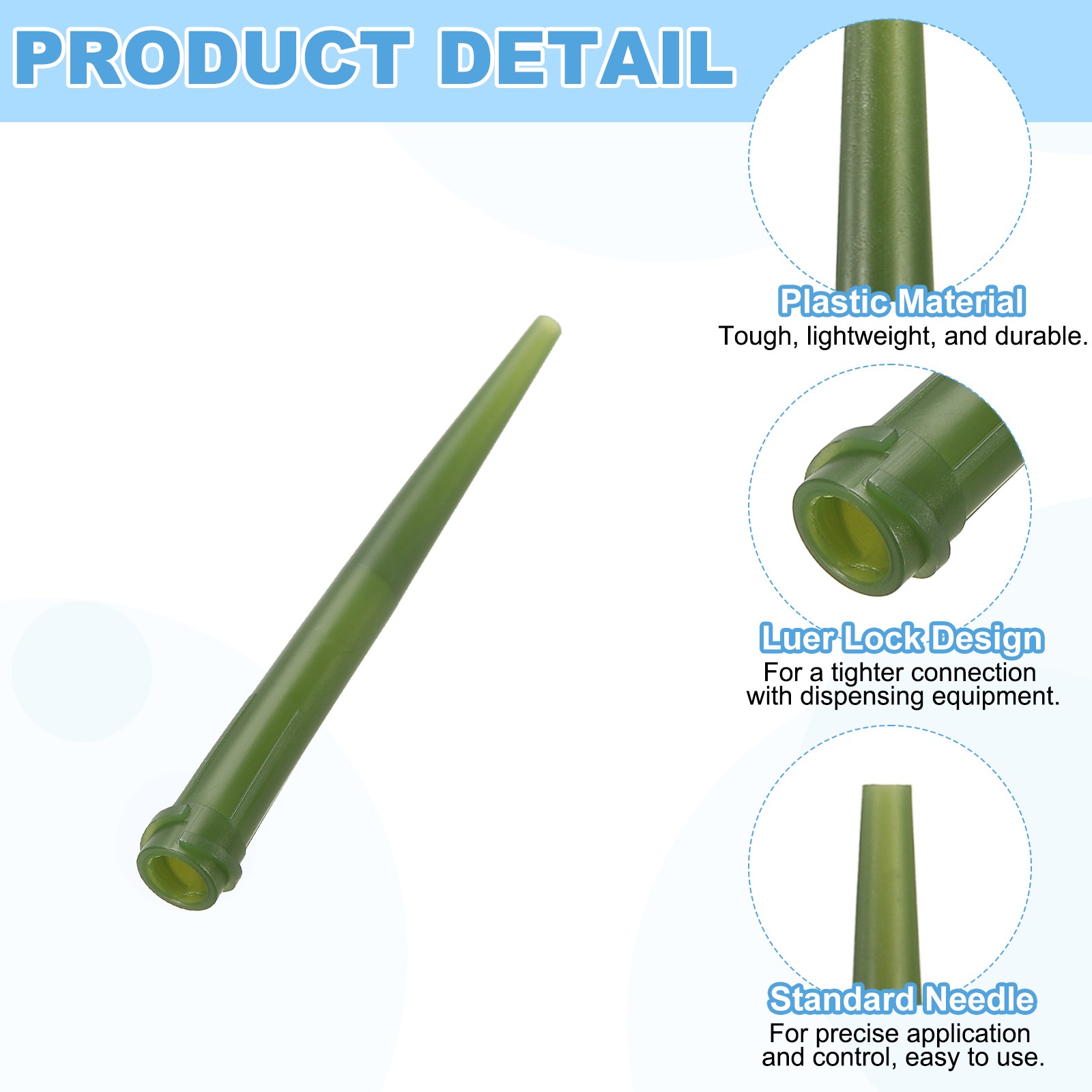 50pcs 14G 2.36″ Plastic Blunt Tip Tapered Dispensing Needle for Glue, Olive