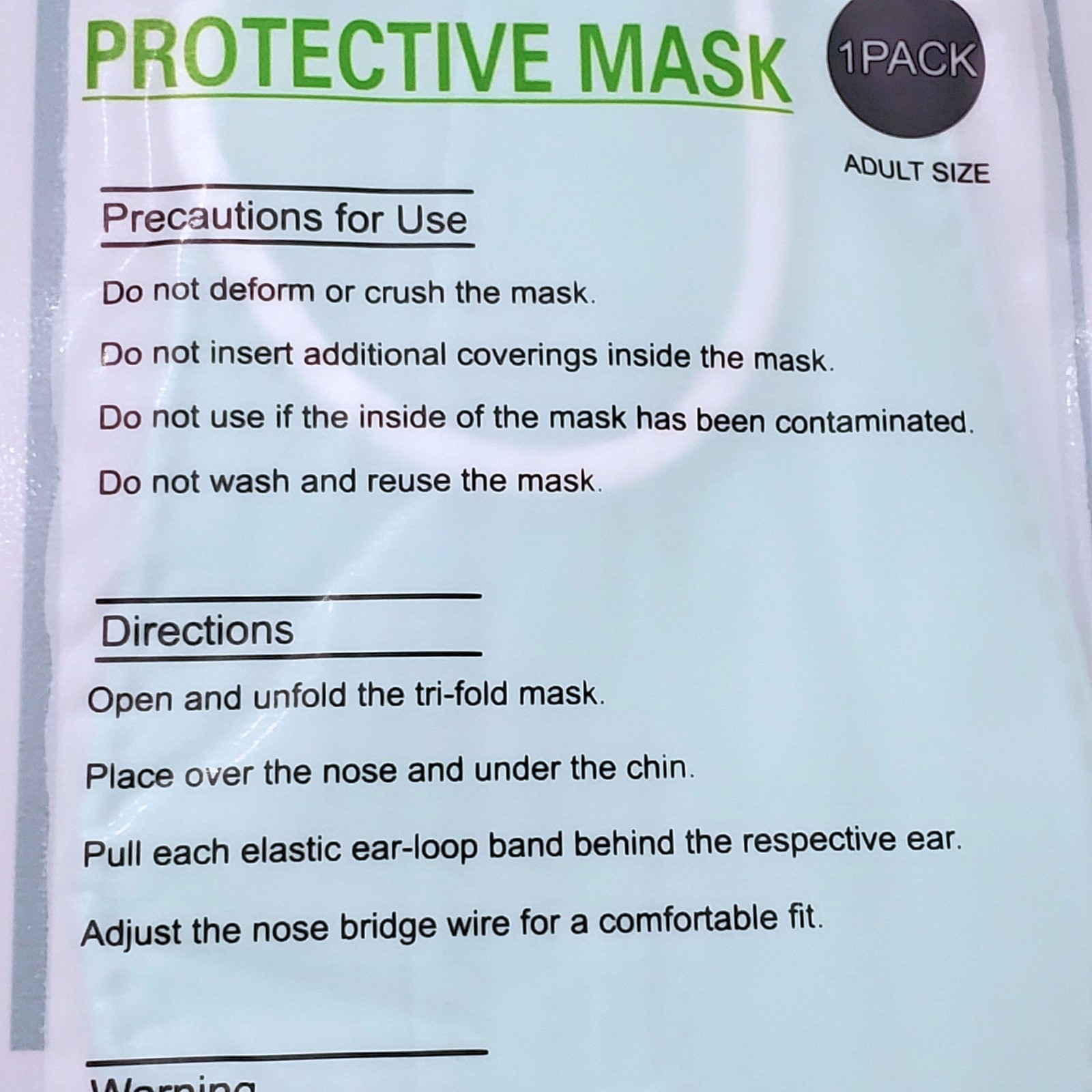 KF94 Protective 200 Pcs 4 Layer Face Mask Disposable Green