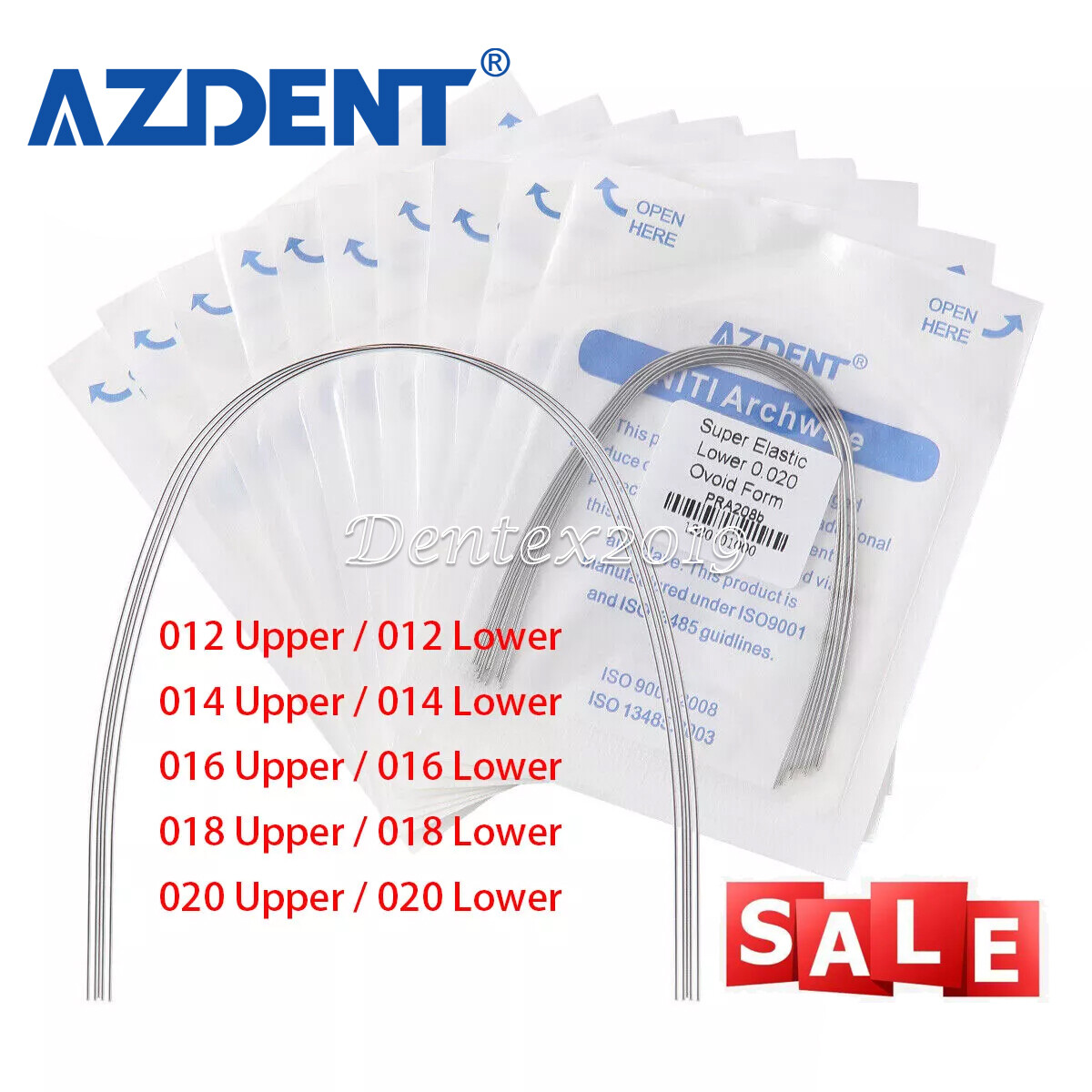 AZDENT Dental Orthodontic Arch Wire Super Elastic Niti Round Ovoid Form All Size