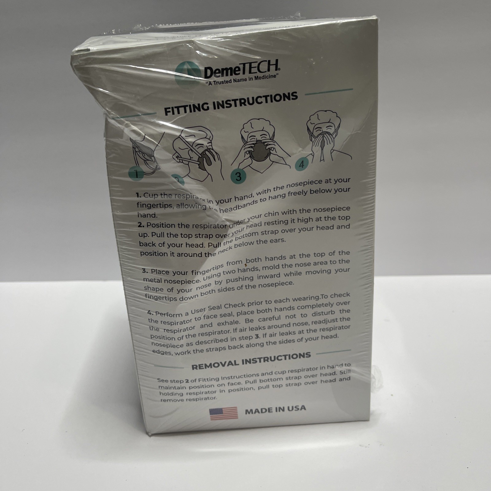DEMETECH Surgical N95 Respirator Masks (20 Pack) | NIOSH Approved | MADE IN USA