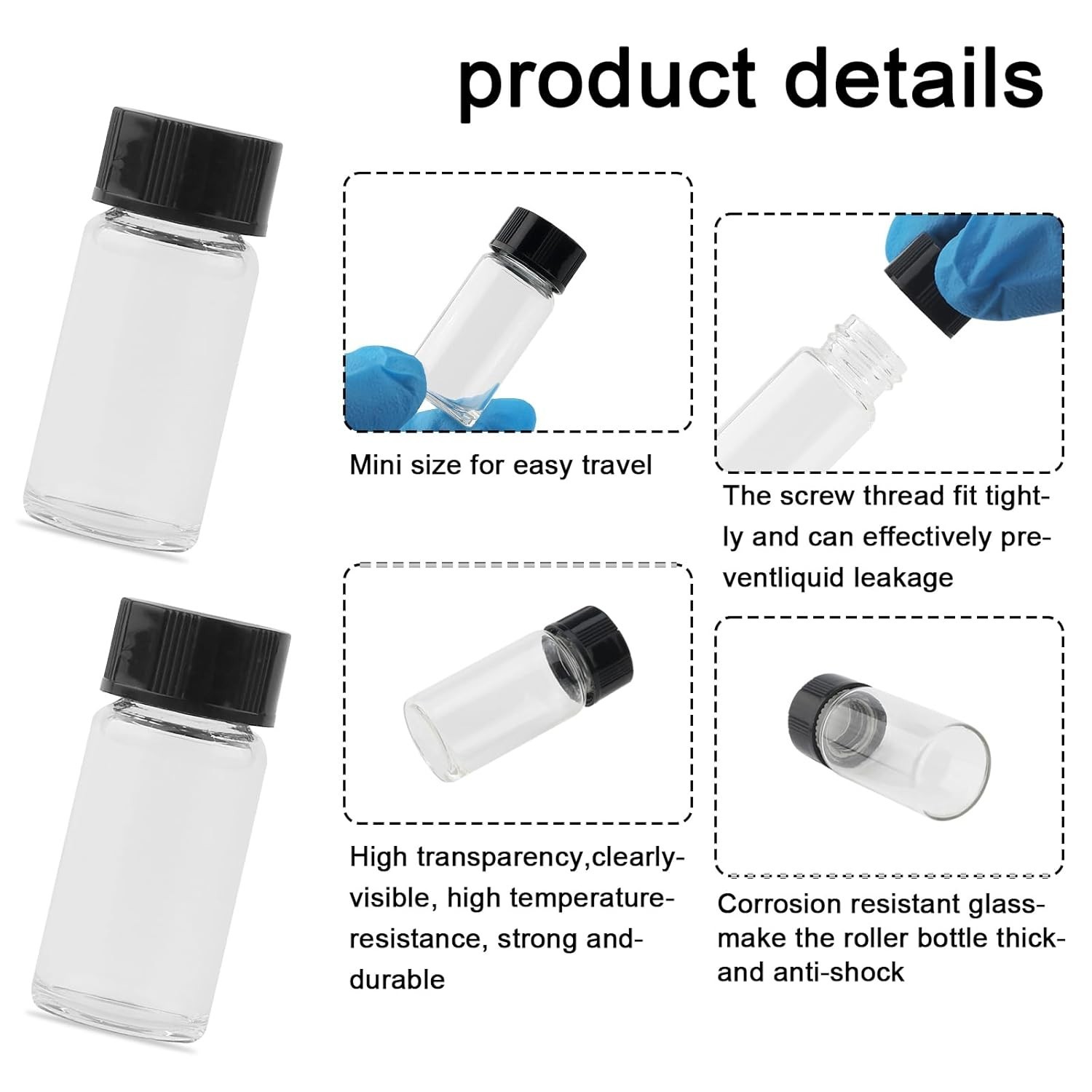 5ml Glass Vials – Shatter Resistant & Clear for Easy Content Visibility