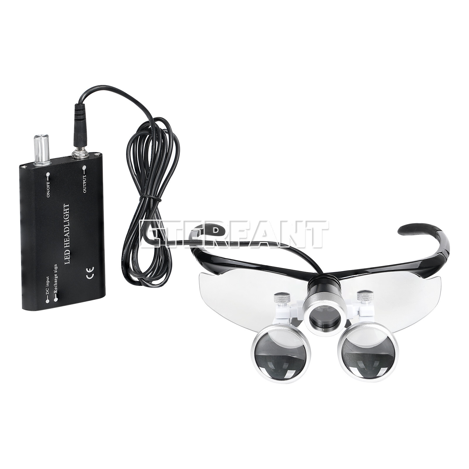 ETERFANT Dental 3.5x Magnifier Medical Binocular Loupes+3W LED Head Light Lamp