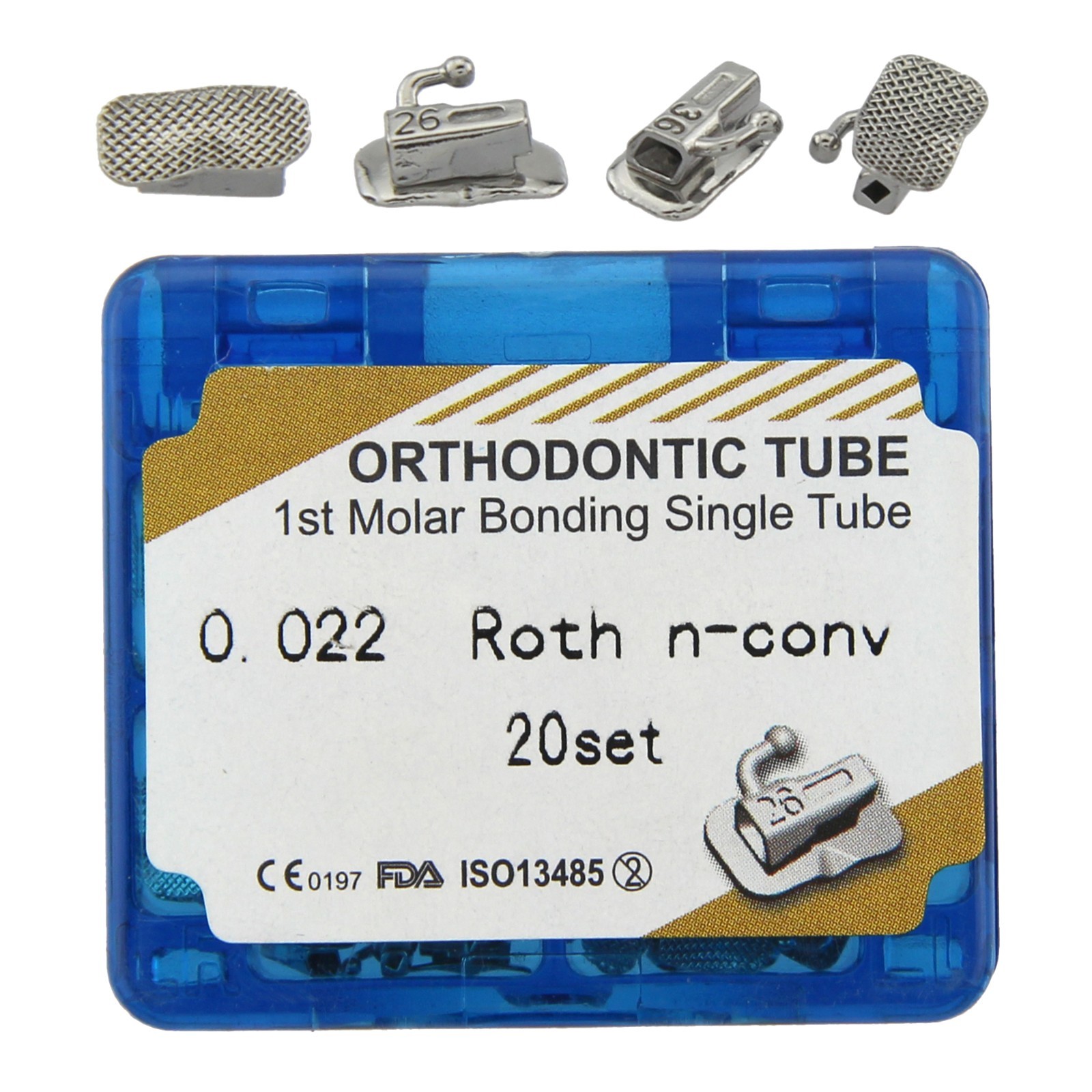 80pcs Dental Orthodontic Buccal Tubes 1st 2nd Molar MBT Roth 022 Bondable Mesh