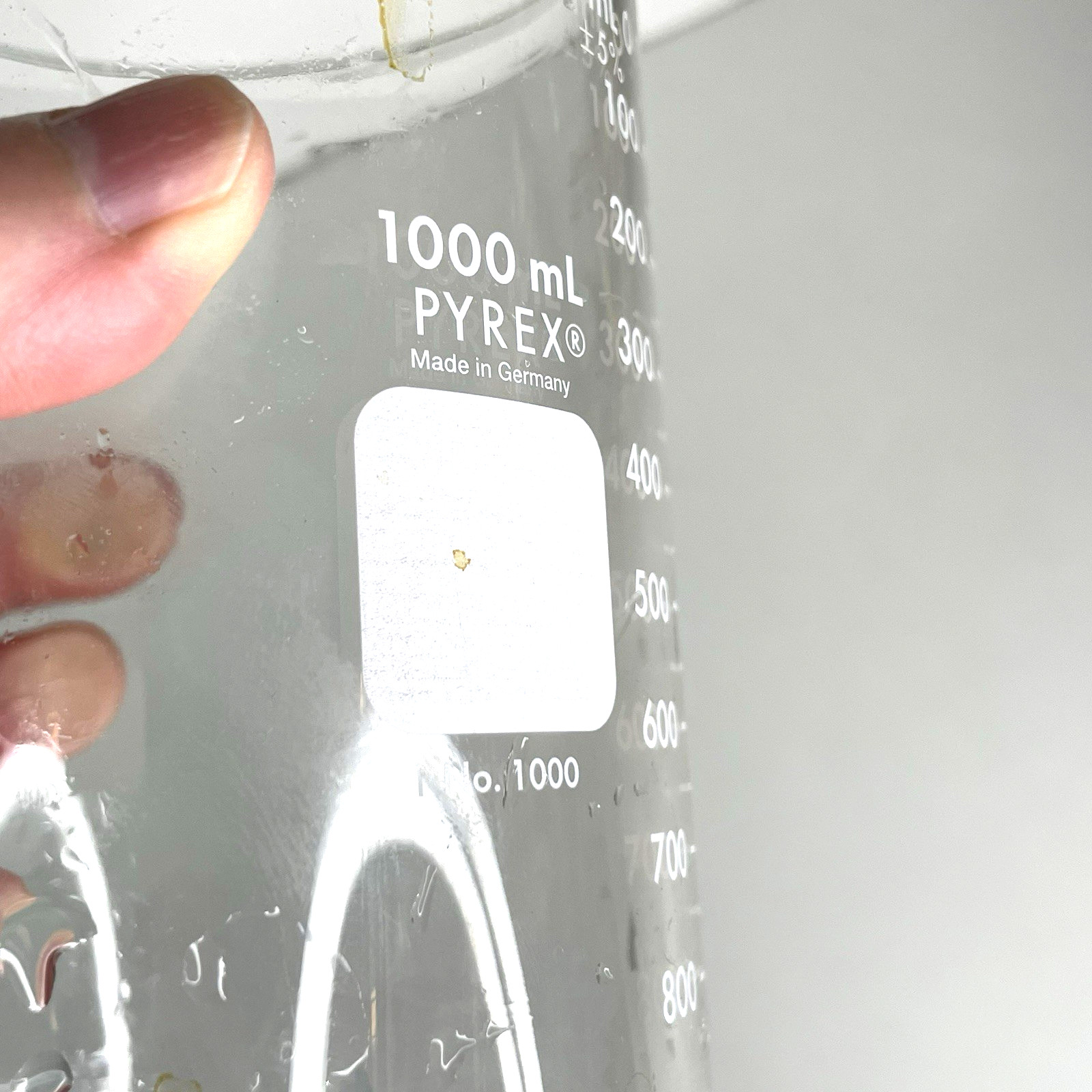 PYREX 1000 ml Glass Beaker Borosilicate No 1000 Made in Germany Science Lab