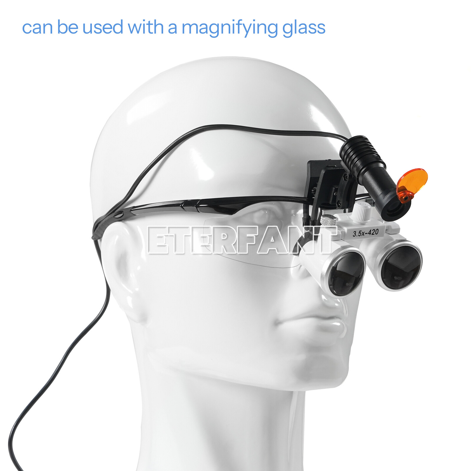 ETERFANT Dental 5W LED Headlight Lamp Metal Clip W/Filter for Binocular Loupes