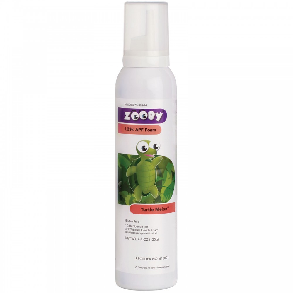 Young Dental 616001 Zooby Fluoride Foam 1.23% APF Turtle Melon 4.4 Oz