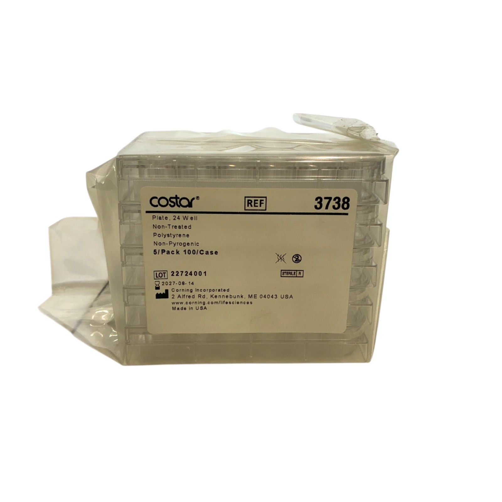 Corning Costar 3738 24-Well Non-Treated Polystyrene Microplate 100/Case Sterile