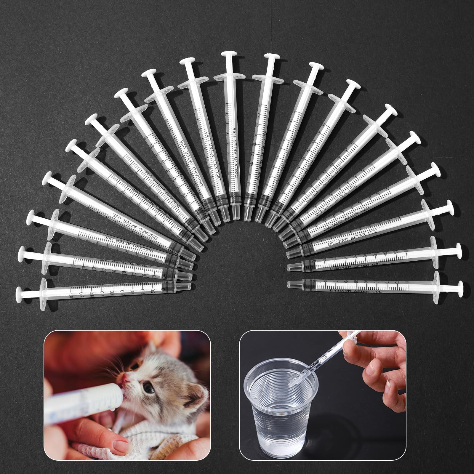 20 Pack 1ml Syringe for Liquid, 1cc Syringes-20pcs, Syringes-20pcs