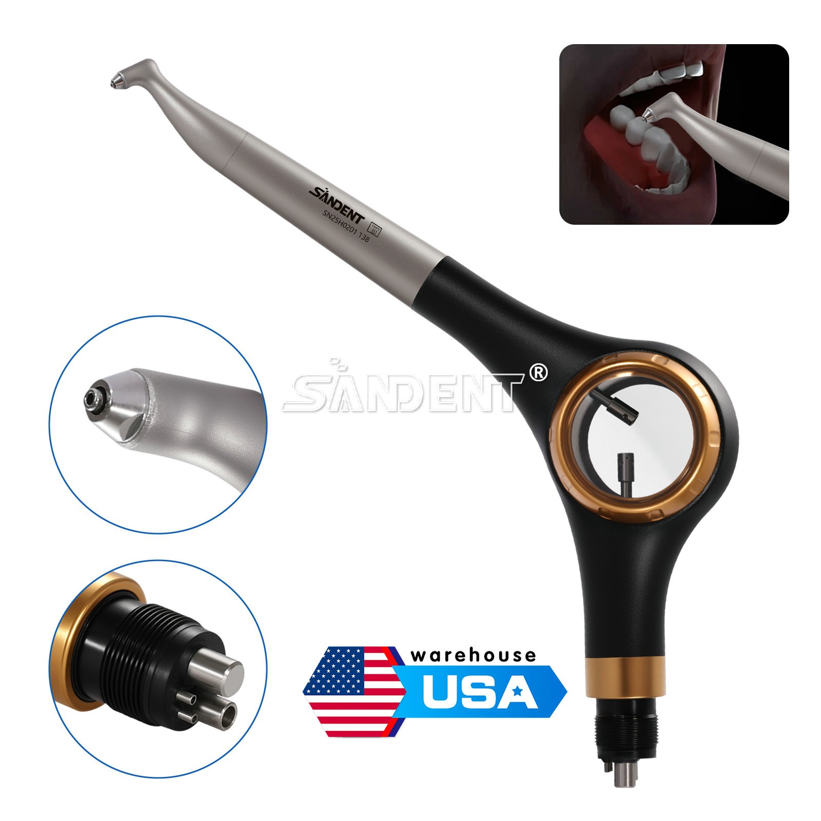 SANDENT Dental Air Polisher Supragingival Handpiece dt