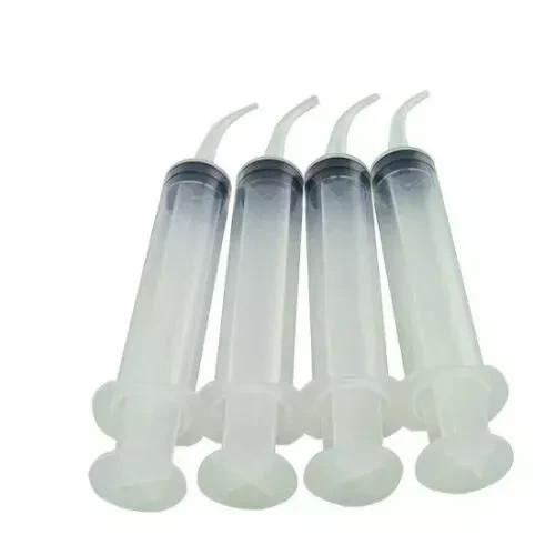 Dental Lab Disposable Plastic Curved Irrigation Syringes Measurement Tips 12ml