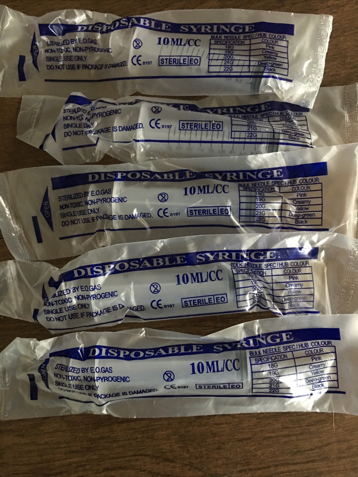 Disposable Syringes 18 Ct: Mixed Lot: 10ml~5ml~3ML~1ml Individually Sealed Pkgs