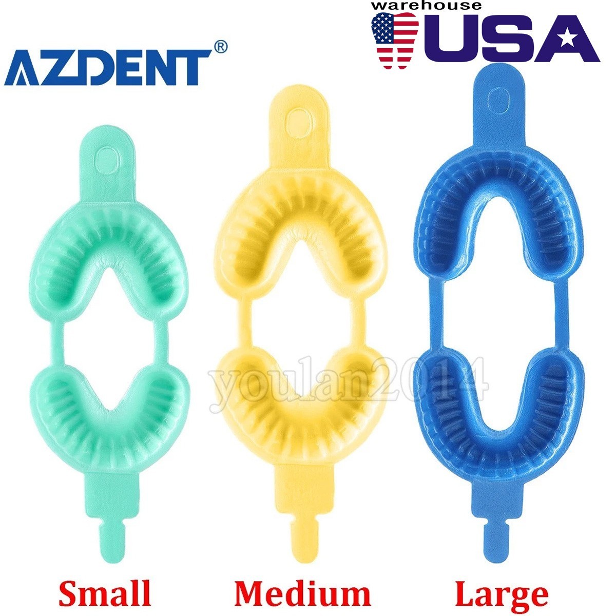 Dental Disposable Fluoride Foam Trays Materials Tray Dual Arch Trays S/ M/ L