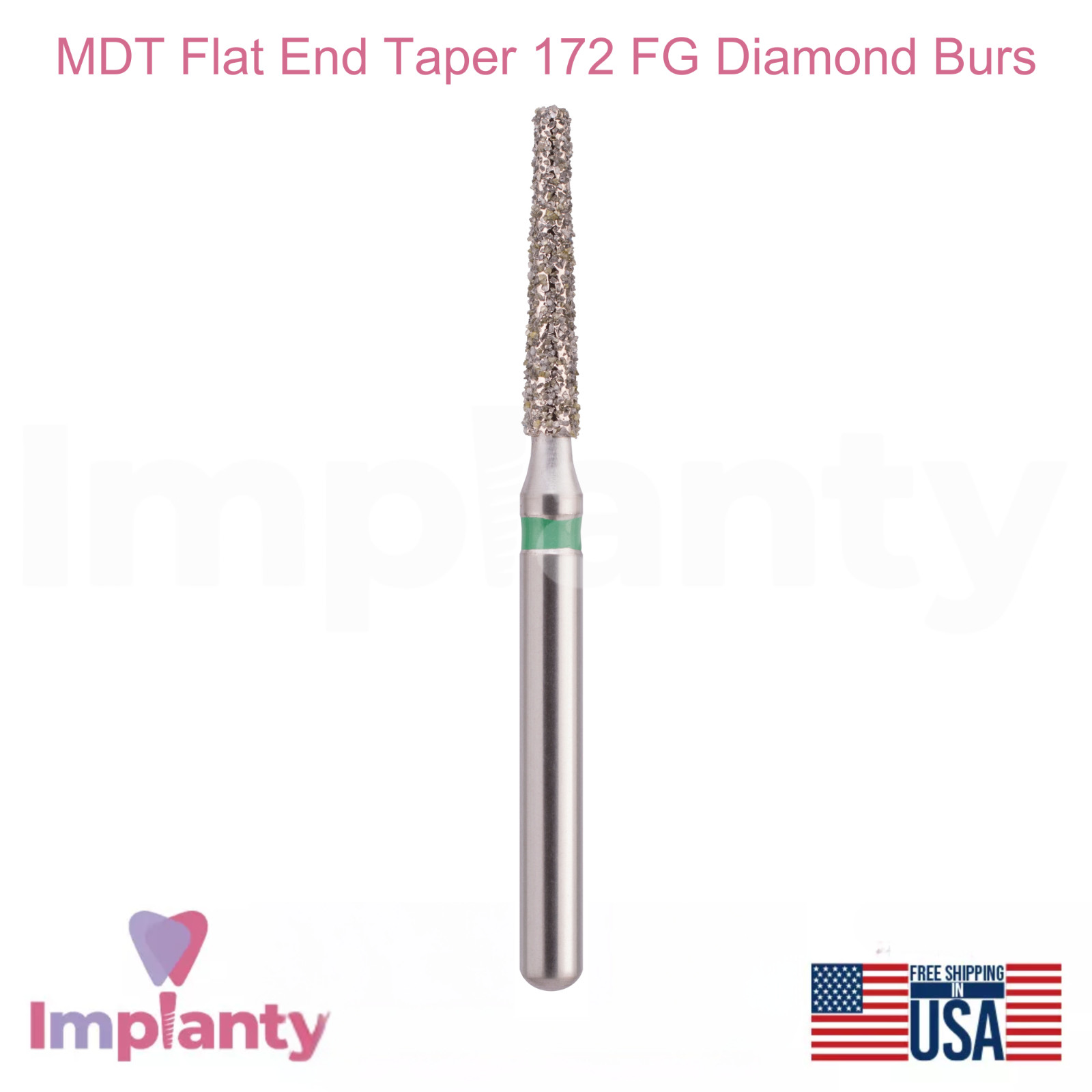 MDT Dental Flat End Taper FG Diamond Burs 172 Crown Preparation Detailed Shaping