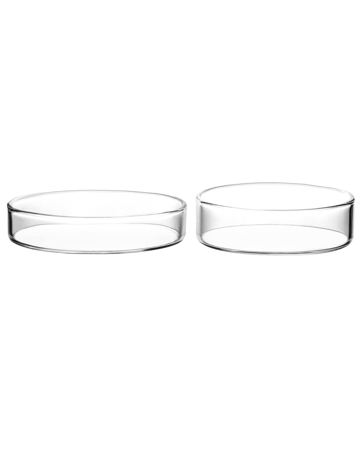 Glass Petri Dishes 5 Pack 60mm x18mm Thick Reusable Plates with Lids Lab Use Set