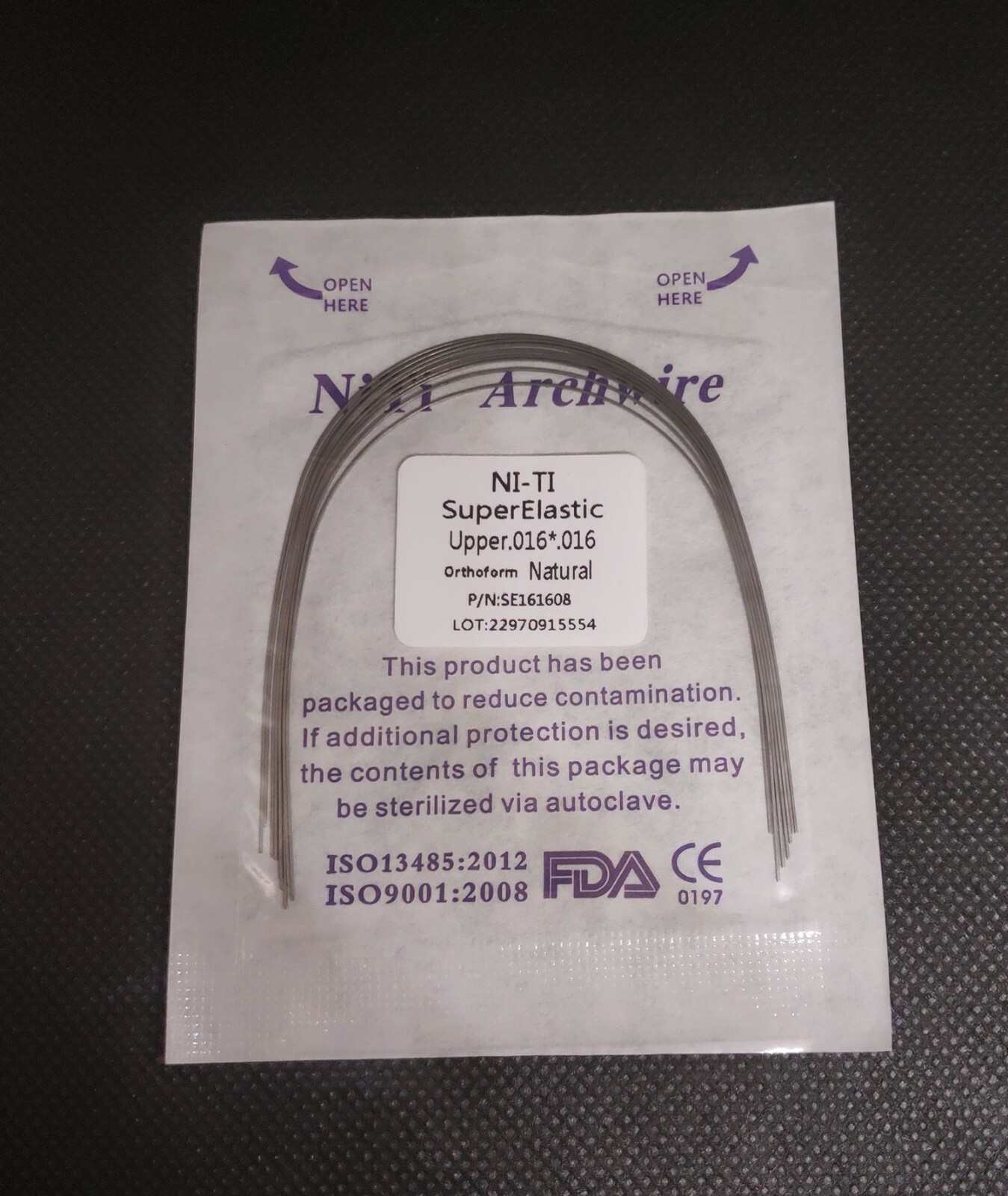 Dental Orthodontic Super Elastic NITI Arch Wires Rectangular Natural Form Wires