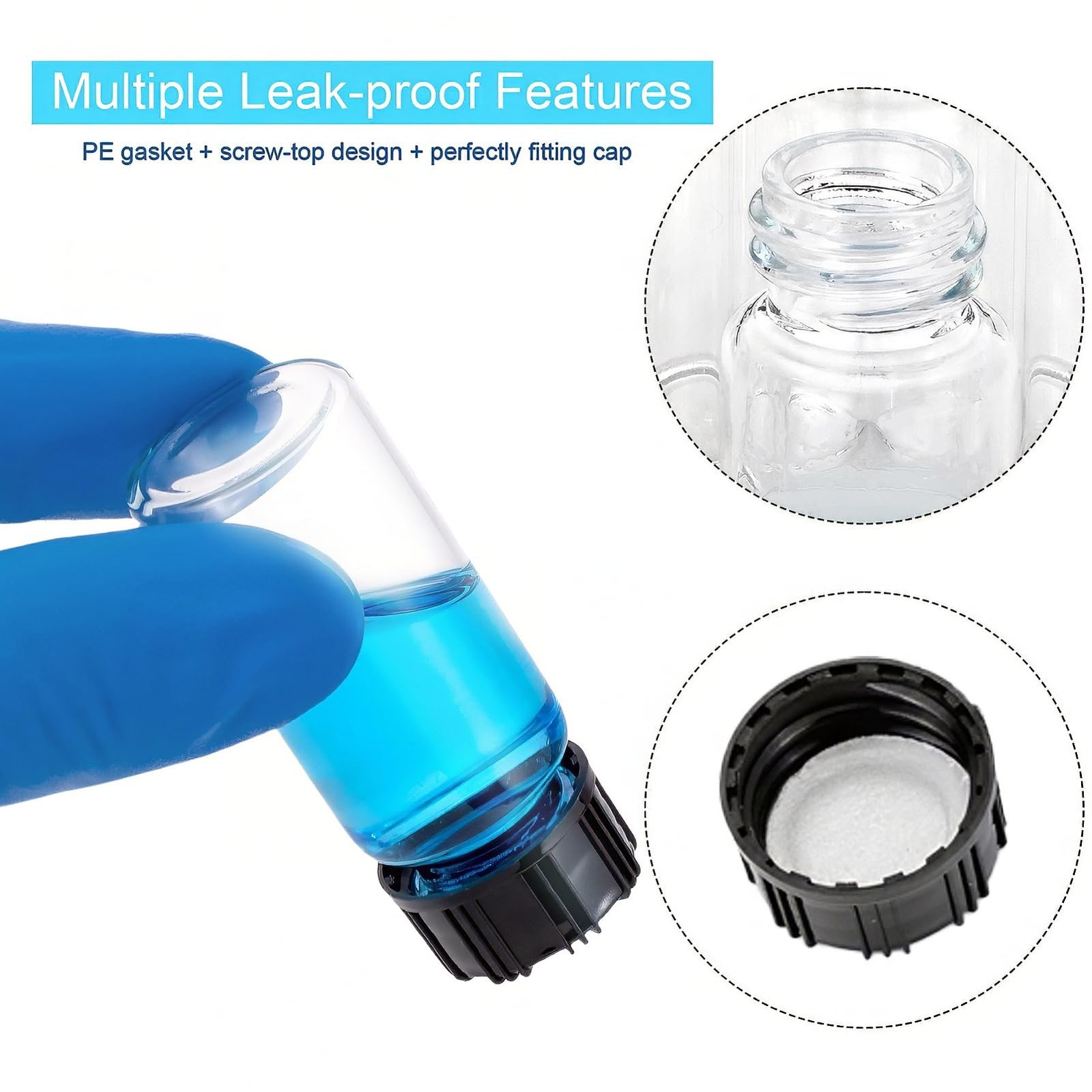JIUWU 10 Pack Glass Vials,10 ml Bottle with Screw 22 mm x 54 mm, clear