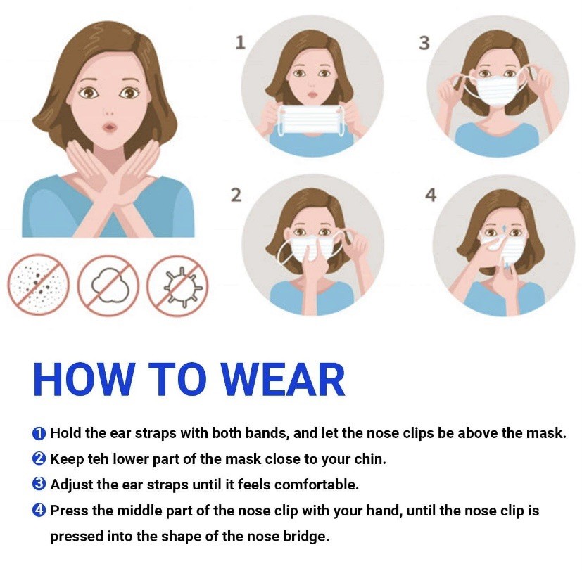 50 PCS Disposable Face Mask 3-Ply Non Medical Surgical Earloop Mouth Dust Cover