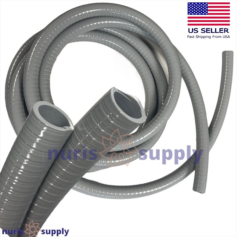 Dental Vacuum Tubing Hose, 5/8″ I.D. Asepsis Gray 10ft to 40ft PN732 HVE valves