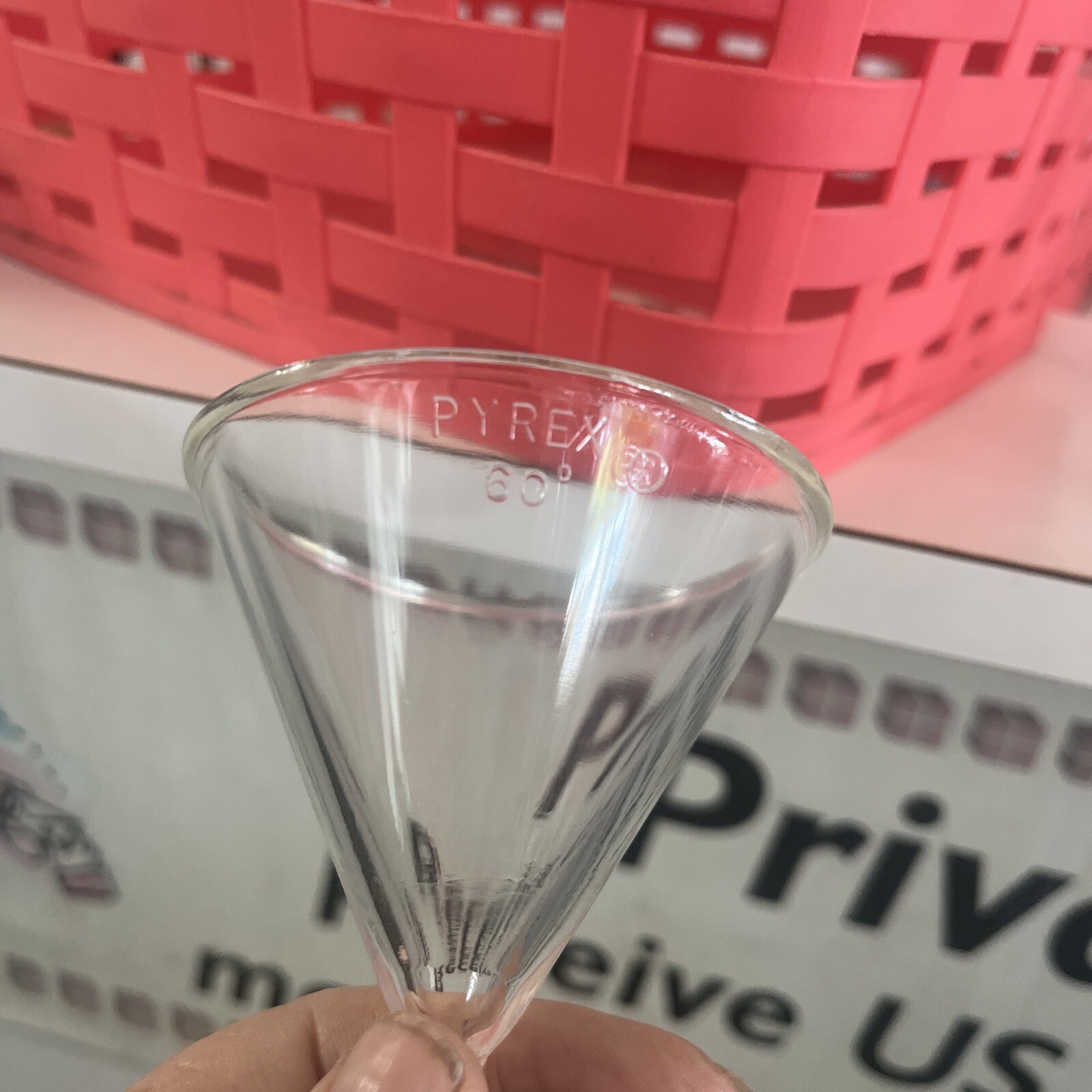 Corning PYREX Glass 60° Angle Long Stem Filling Funnel, Lot Of 28