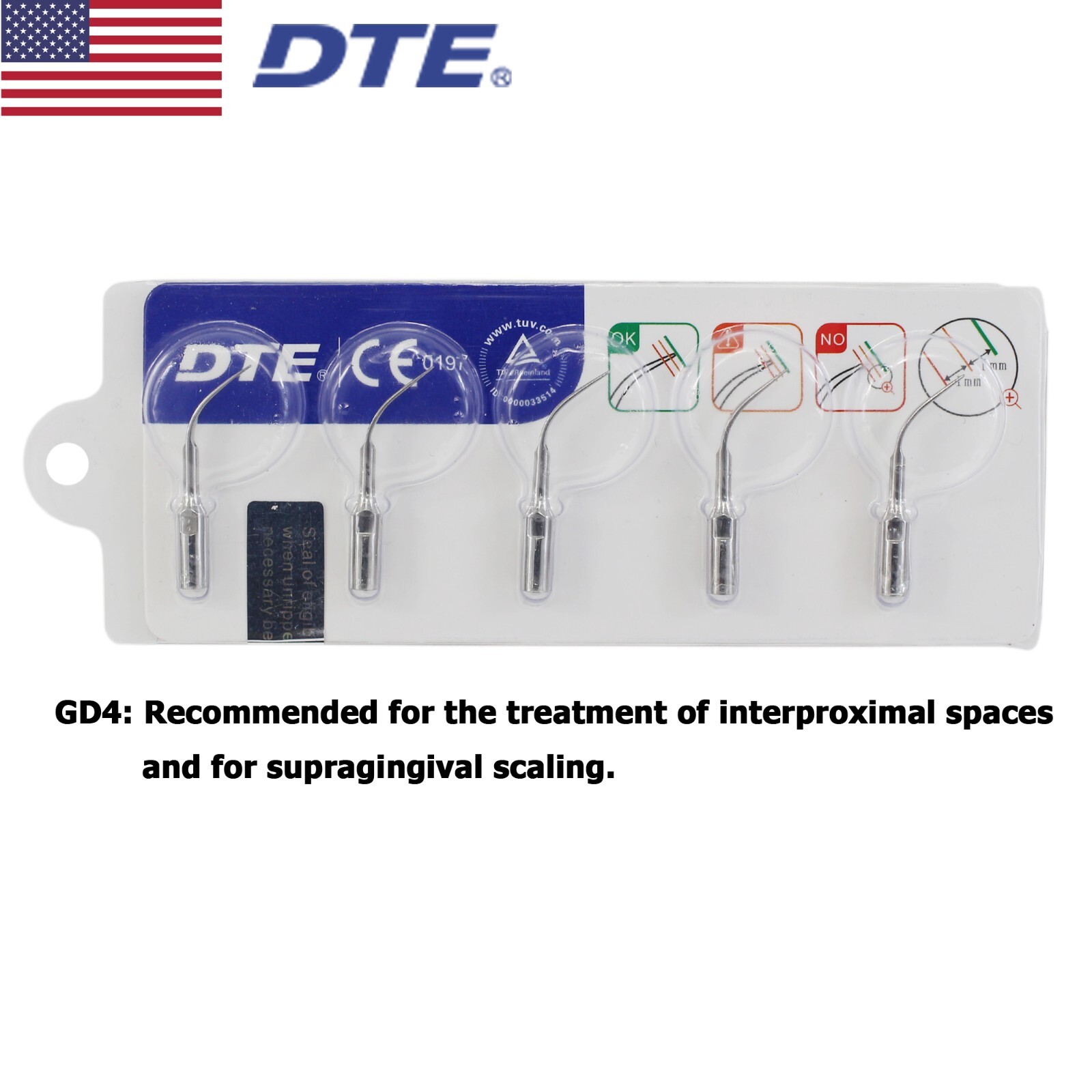 Dental Ultrasonic Piezo Scaler Scaling LED Handpiece Tips SATELEC ACTEON GD1 PD1
