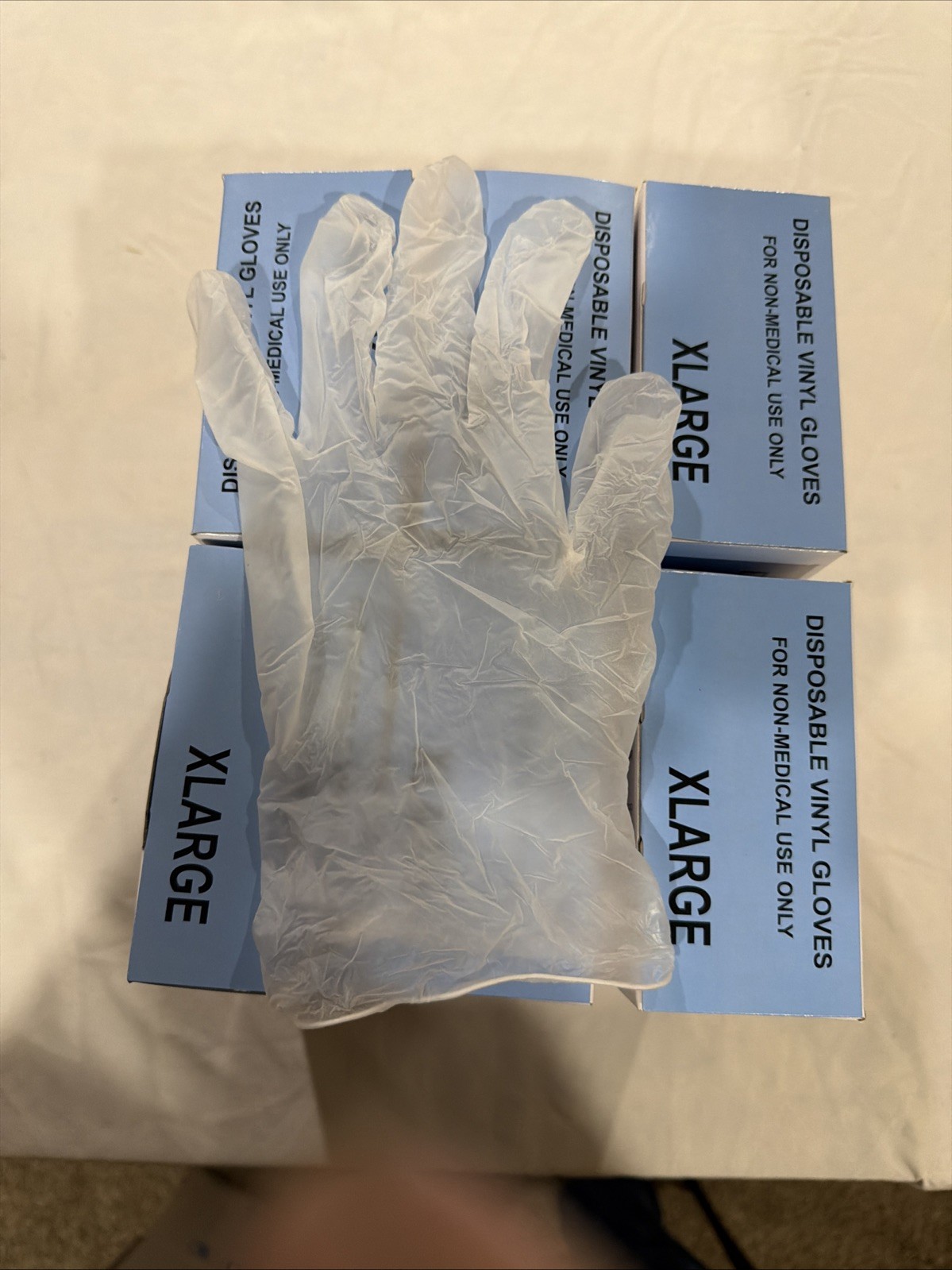500 X-Large Disposable Vinyl Gloves. Latex Free. None Sterile