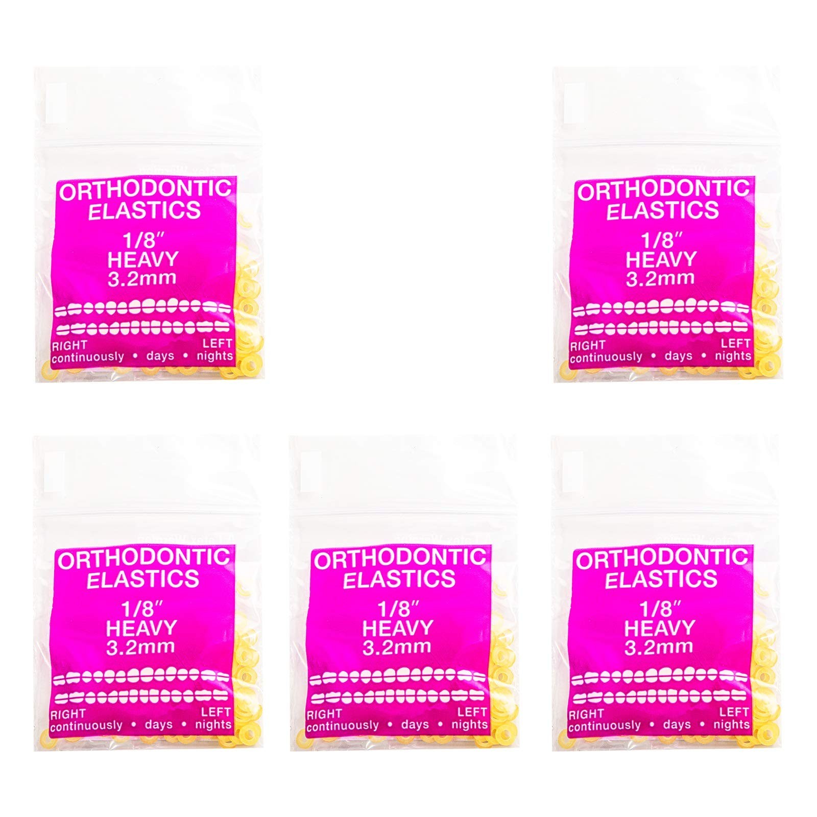 Orthodontic Elastics 1/8 Heavy 6.5oz, 500 pack Intraoral Elastic Bands Latex …