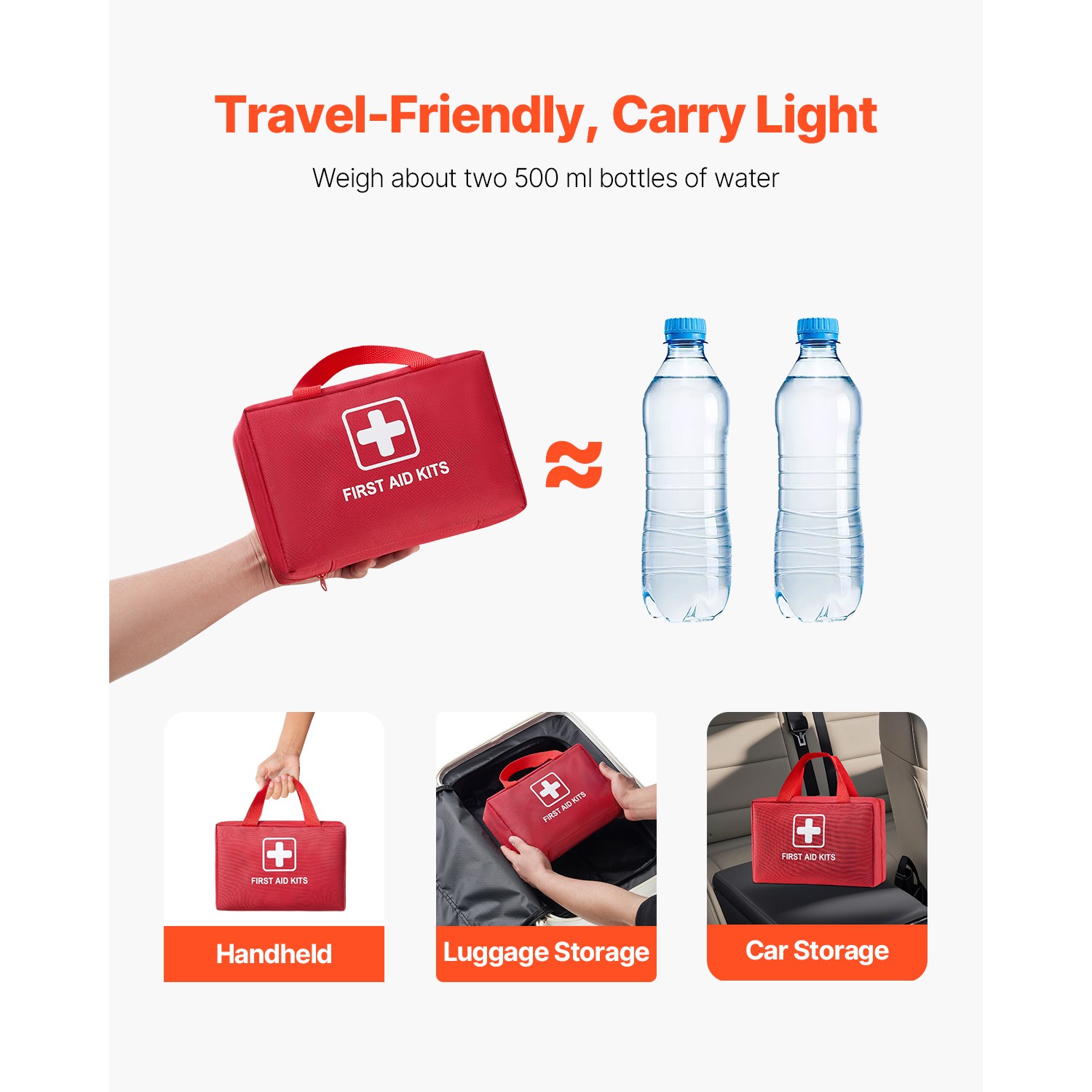 First Aid Kit 500 Pieces Large Survival Bag Emergency Medical Supplies Home Car