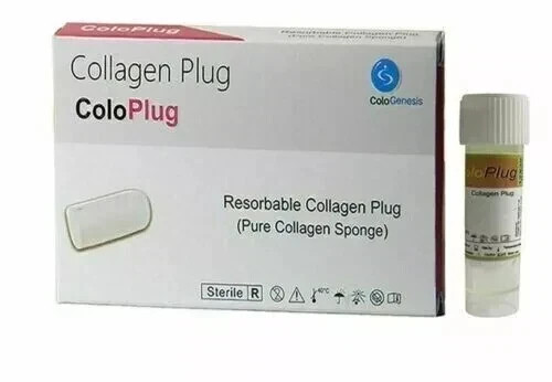 Pack of 10 Cologenesis Colo Plug Sterile Collagen Sponge 8x20mm