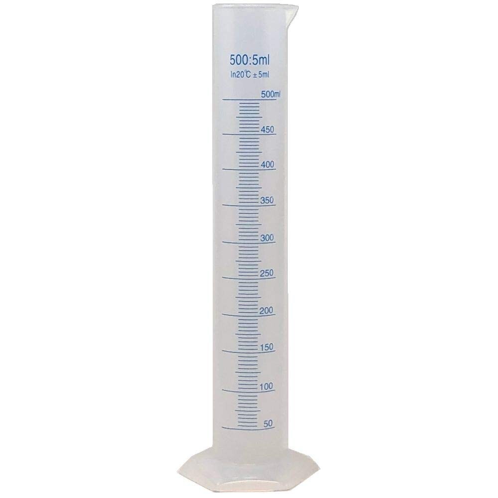 500ml Plastic Graduated Cylinder, Single Metric, Karter Scientific (Single)