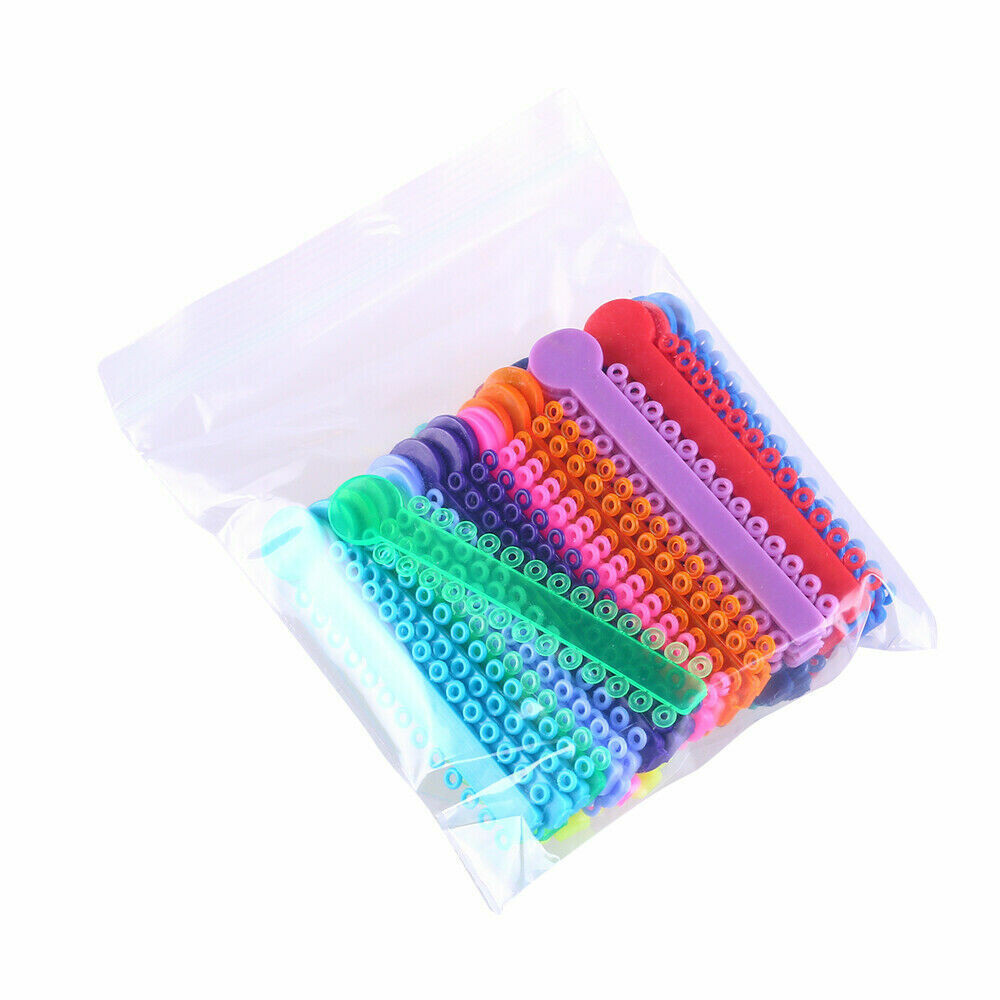 2 Sizes Dental Orthodontic Ligature Ties Elastic Rubber Band Brace Mixed Color