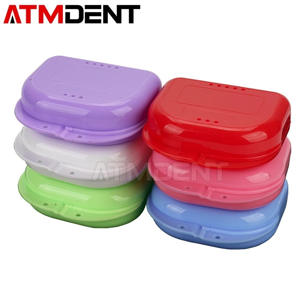 1PC Denture Case Retainer Box Dental Braces Storage Holder with Vent Holes