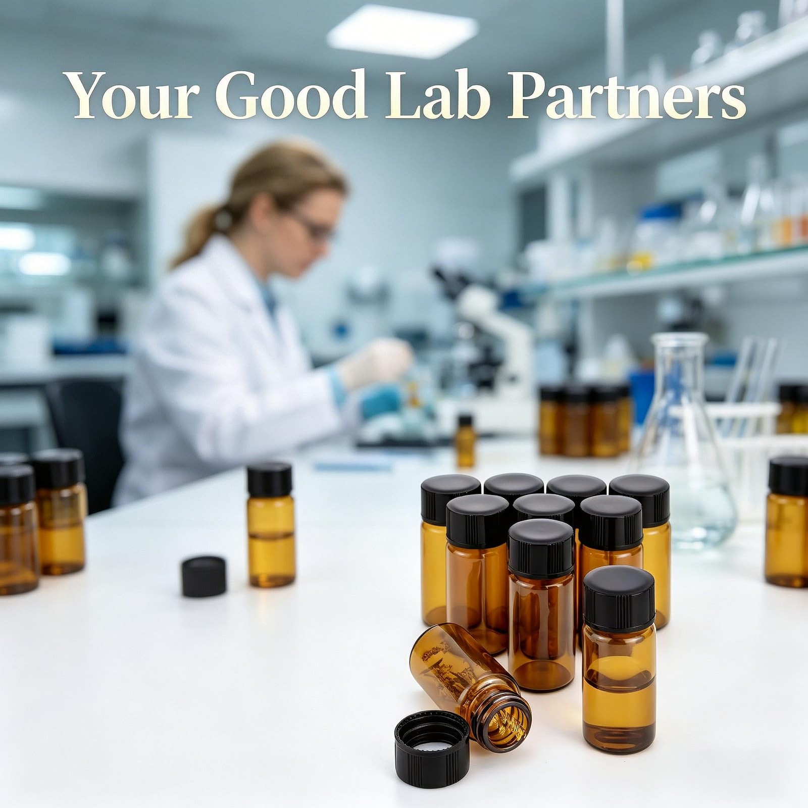 10 pcs 5ml Brown Glass Small Bottles, Screw Cap Lab Vials, Liquid Sample Coll…