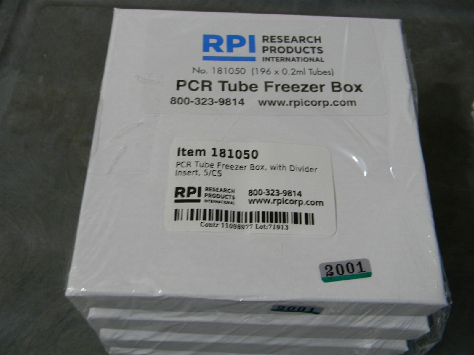 RPI 181050 PCR Tube Freezer Box, Divider Insert, 196 x 0.2ml Tube Capacity, Q=5