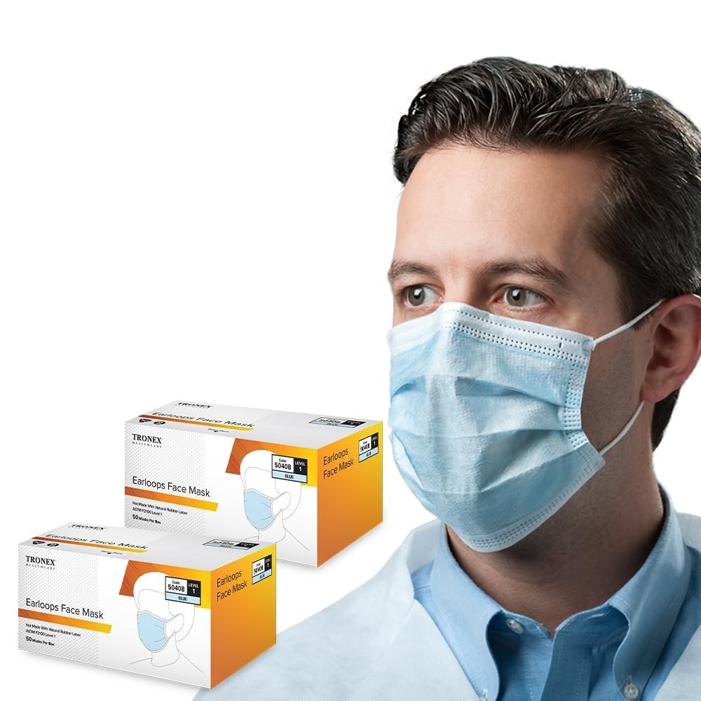 100PCS Disposable Face Mask 3-Ply Non Medical Surgical Earloop Mouth Dust Cover