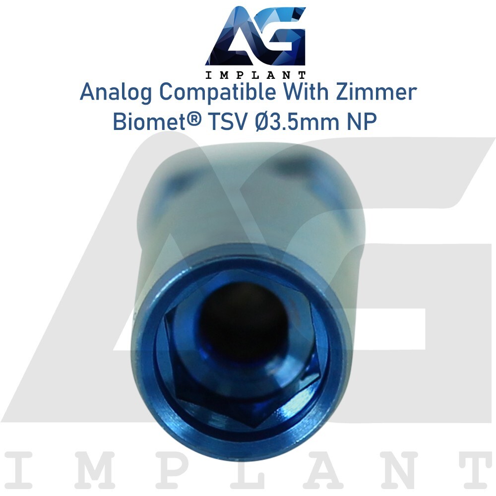 10x Titanium Dental Fixture Analog Compatible Zimmer Biomet® Int Hex 2.5mm
