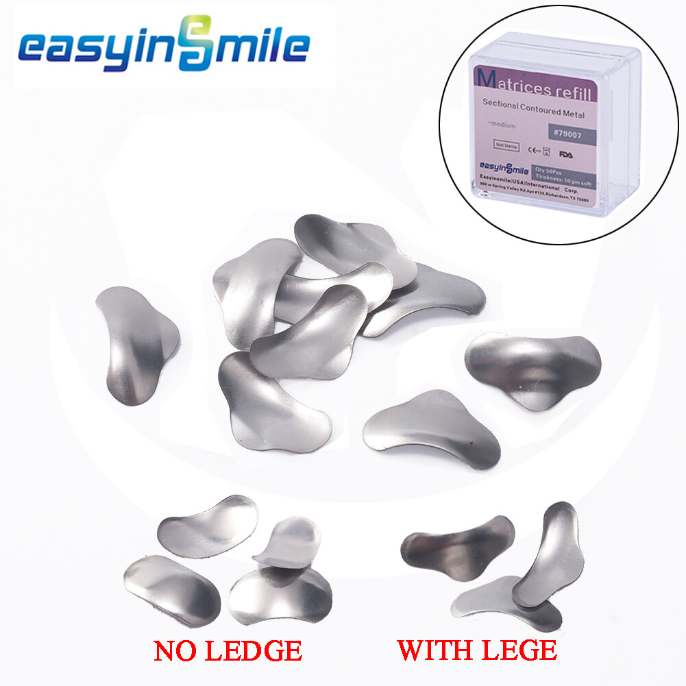 Easyinsmile Dental Metal Matrices Contoured Sectional Matrix Refill Medium 50Pcs