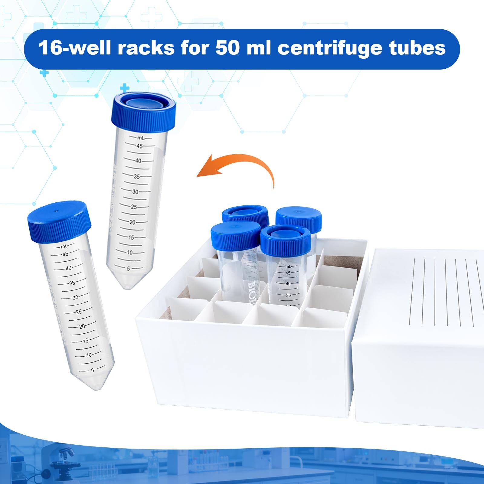 5 PCS 16Well Cardboard Freezer Box With Lid For 50ml Tubes White Cryo Box