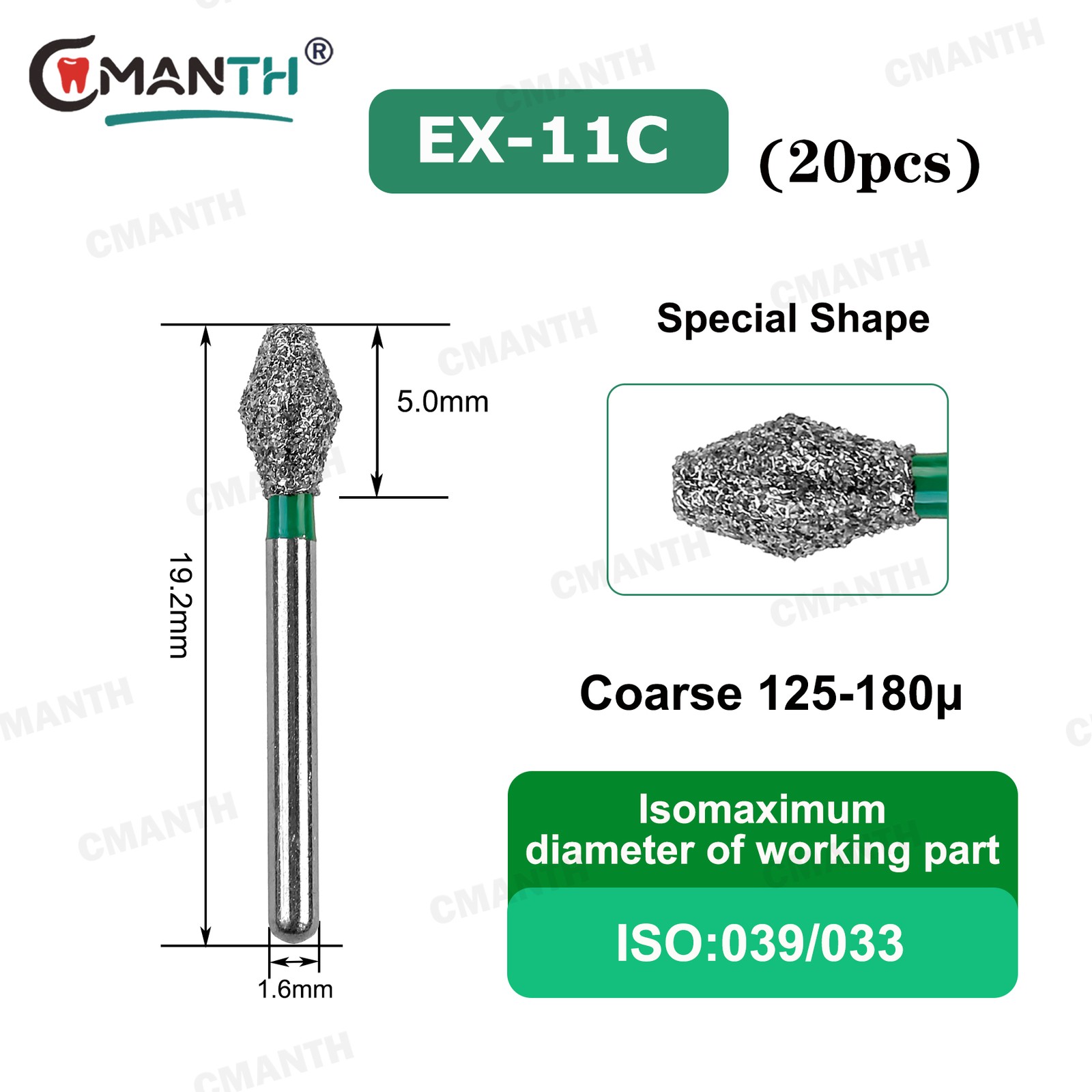 Dental Diamond Burs FG Special Shape For High Speed FrictionGrip Polishing Burs