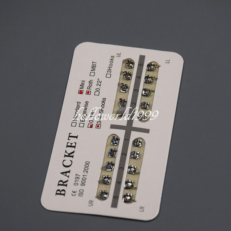 5 Packs Dental Metal Brackets Braces Mini Roth .018 Slot 3-4-5 Hooks Orthodontic
