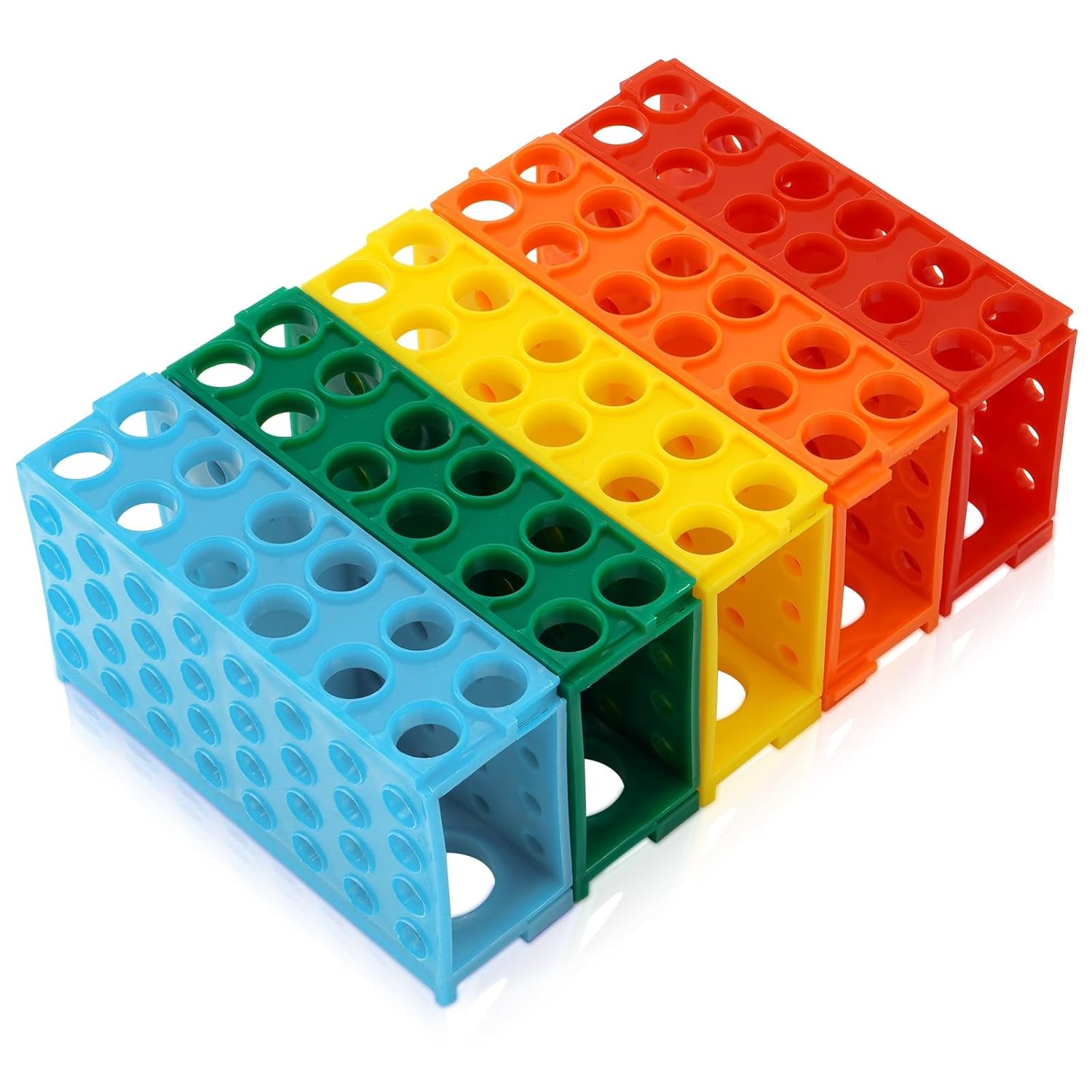 5 Pcs 4 Way Plastic Tube Rack Colorful Lab Tube Racks Tube Holder for Tubes Lab