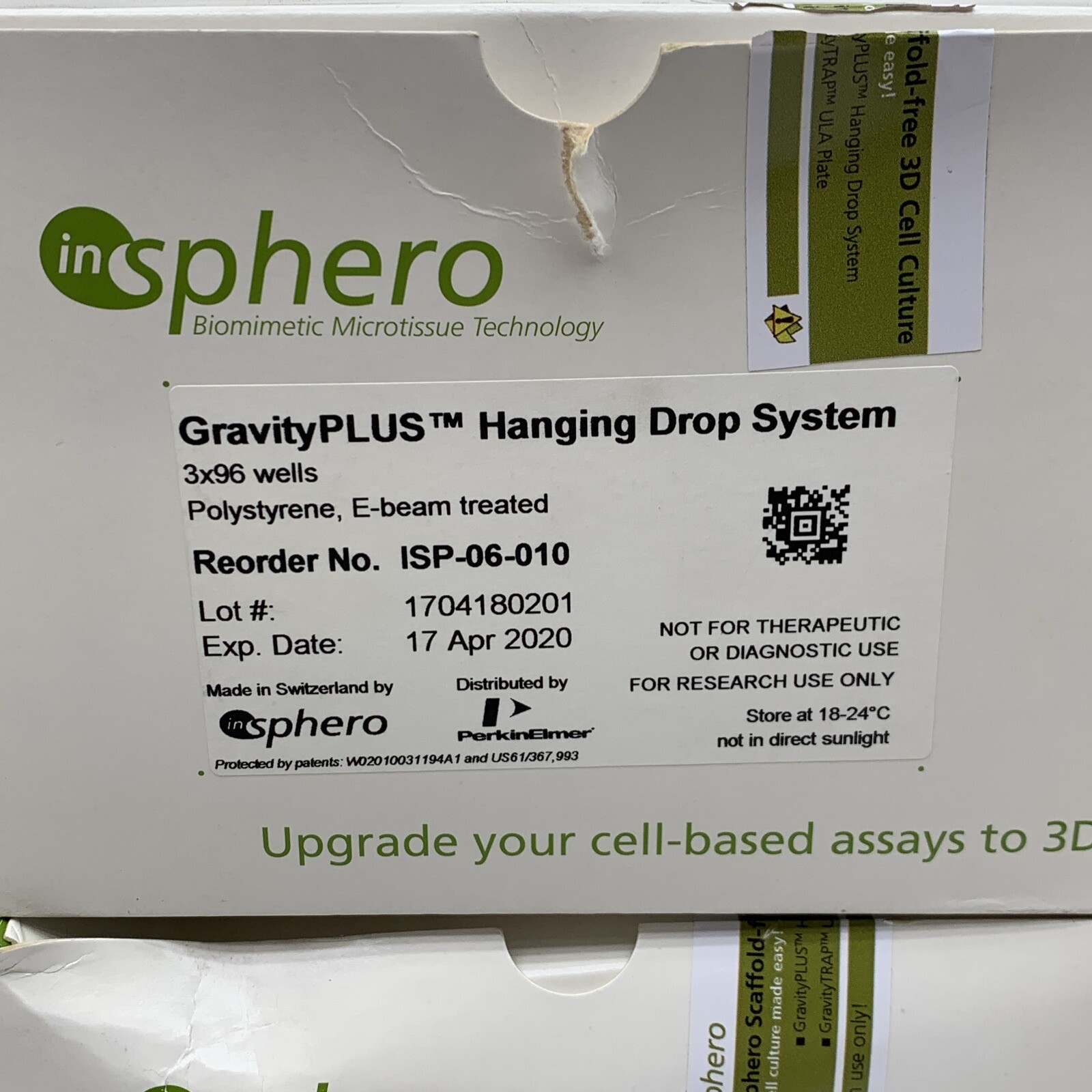 Lot of (4) InSphero ISP-06-010 Gravity Plus Hanging Drop System Plates 96Wells