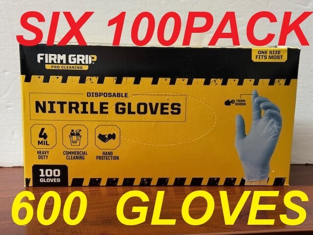 ✔️600 gloves✔️Pro Cleaning Disposable HEAVY DUTY 4-Mil Nitrile Gloves FIRM GRIP